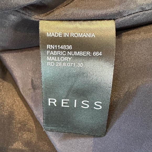 REISS Mallory Lace A-Line Skirt Size 6 Night Navy Blue Knee Length Pockets - Picture 7 of 9